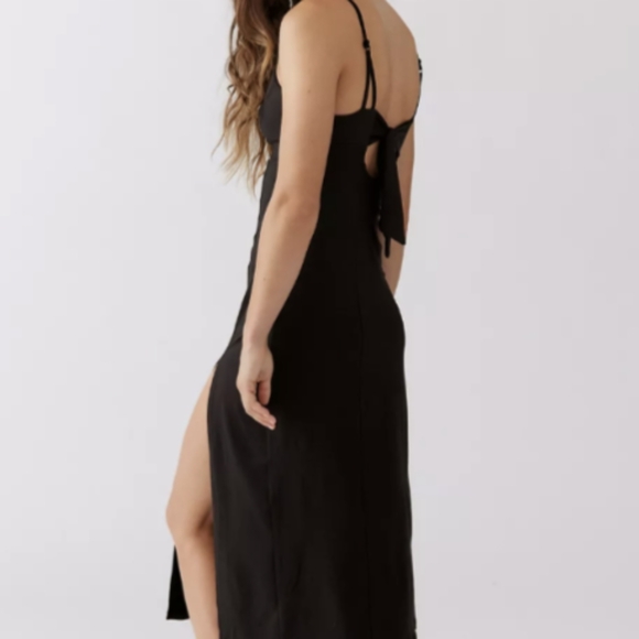 UO Arna Midi Slip Dress NWT Black - Picture 4 of 4